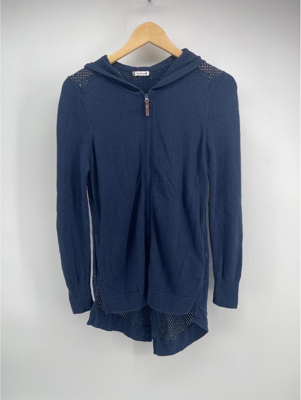 Smartwool Blue Merino Wool Zip Hooded Sweater Size XS